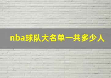 nba球队大名单一共多少人