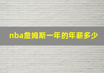 nba詹姆斯一年的年薪多少