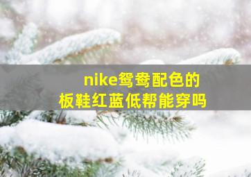 nike鸳鸯配色的板鞋红蓝低帮能穿吗