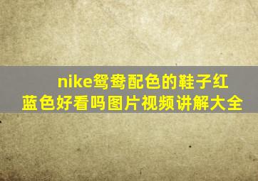 nike鸳鸯配色的鞋子红蓝色好看吗图片视频讲解大全