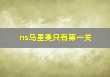 ns马里奥只有第一关