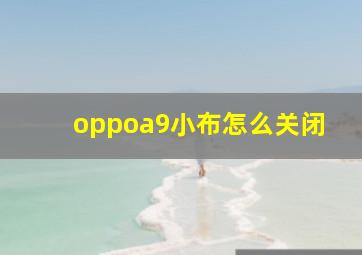 oppoa9小布怎么关闭