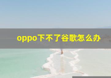 oppo下不了谷歌怎么办