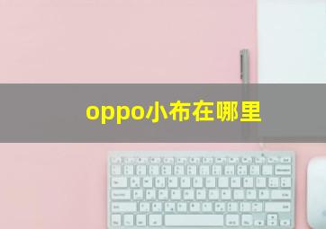 oppo小布在哪里