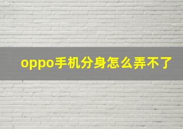 oppo手机分身怎么弄不了