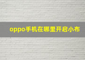 oppo手机在哪里开启小布