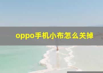 oppo手机小布怎么关掉