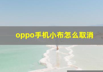 oppo手机小布怎么取消