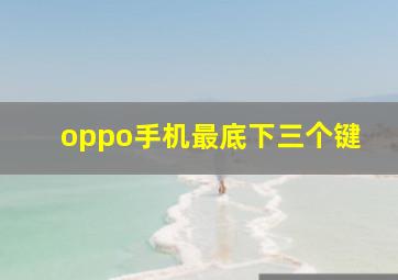 oppo手机最底下三个键