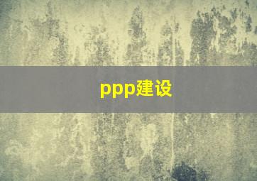 ppp建设