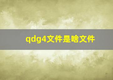 qdg4文件是啥文件