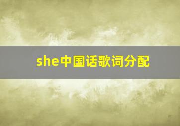 she中国话歌词分配