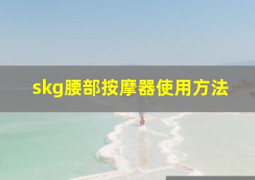 skg腰部按摩器使用方法