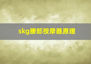 skg腰部按摩器原理