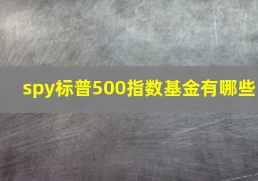 spy标普500指数基金有哪些