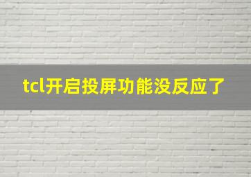 tcl开启投屏功能没反应了