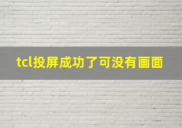 tcl投屏成功了可没有画面