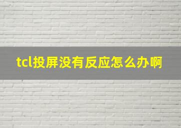 tcl投屏没有反应怎么办啊