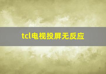 tcl电视投屏无反应