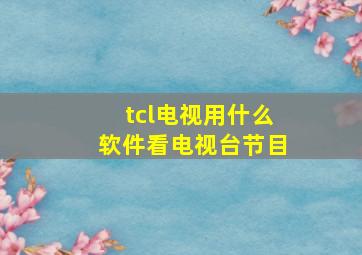 tcl电视用什么软件看电视台节目