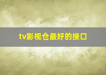 tv影视仓最好的接口