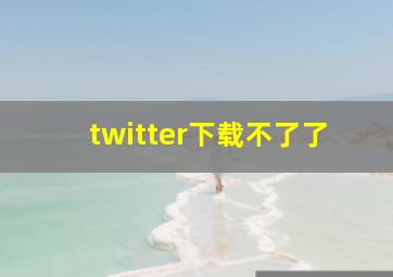 twitter下载不了了