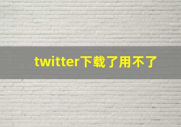 twitter下载了用不了