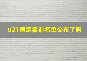 u21国足集训名单公布了吗