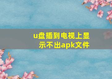 u盘插到电视上显示不出apk文件