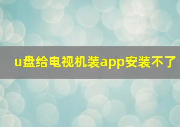 u盘给电视机装app安装不了