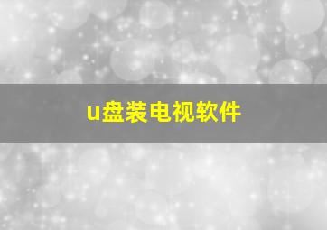 u盘装电视软件