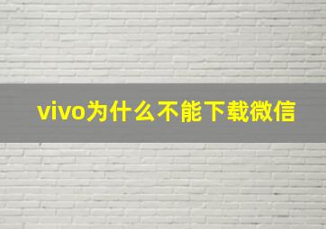 vivo为什么不能下载微信