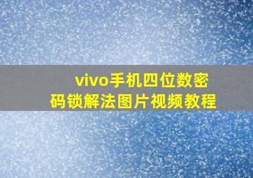 vivo手机四位数密码锁解法图片视频教程