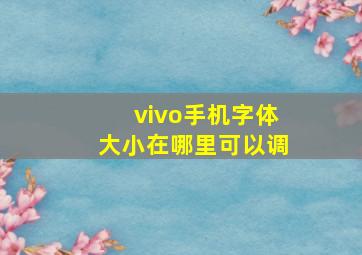 vivo手机字体大小在哪里可以调