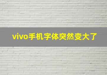 vivo手机字体突然变大了