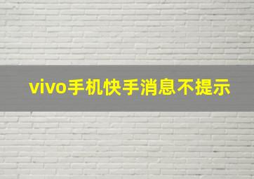 vivo手机快手消息不提示