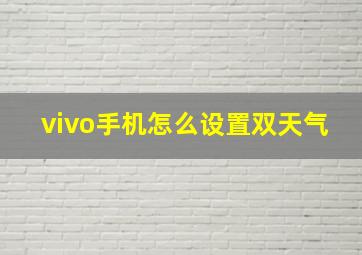 vivo手机怎么设置双天气