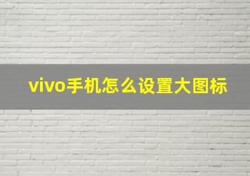 vivo手机怎么设置大图标