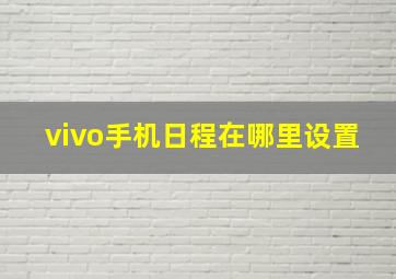 vivo手机日程在哪里设置