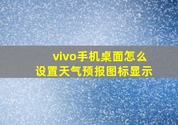 vivo手机桌面怎么设置天气预报图标显示