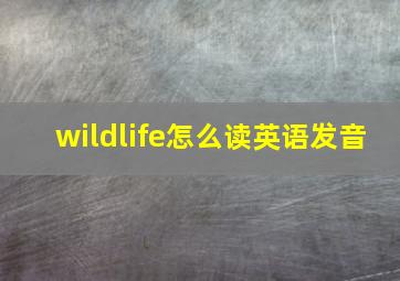 wildlife怎么读英语发音