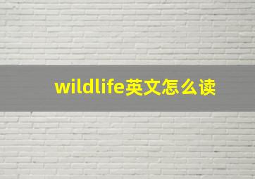 wildlife英文怎么读