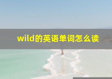 wild的英语单词怎么读