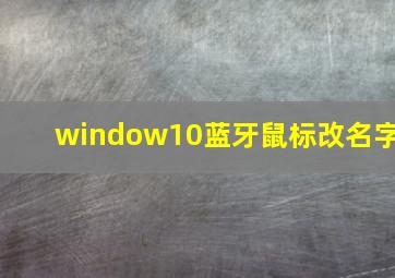 window10蓝牙鼠标改名字