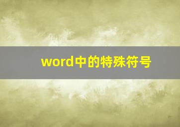 word中的特殊符号