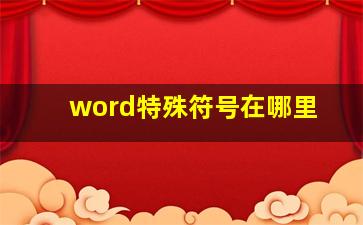 word特殊符号在哪里