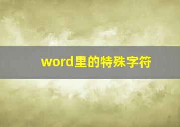 word里的特殊字符