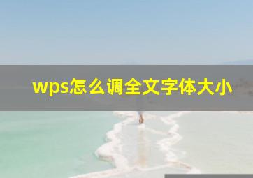 wps怎么调全文字体大小