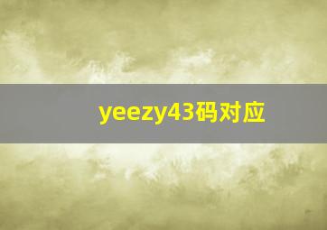 yeezy43码对应