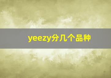 yeezy分几个品种